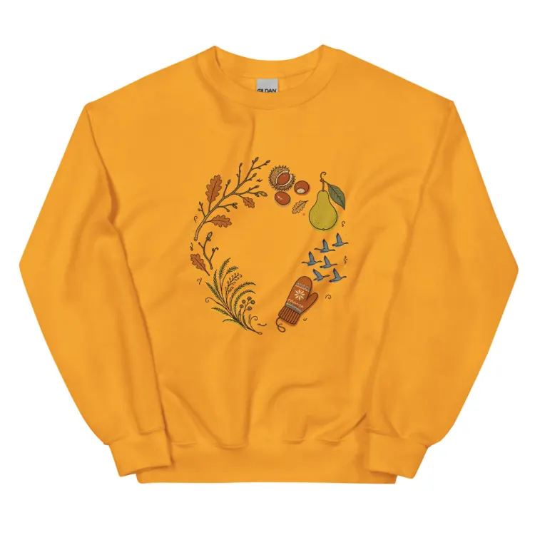 The November Crewneck in Gold.
