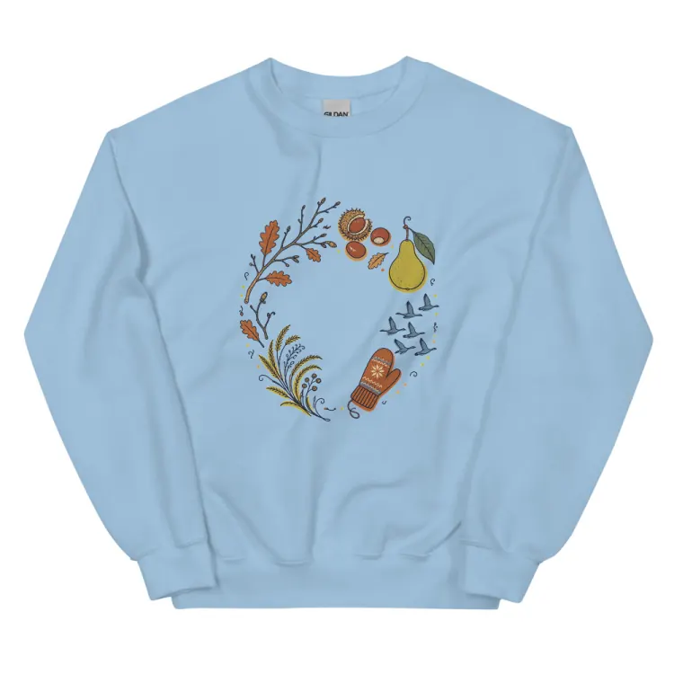 The November Crewneck in Light Blue.