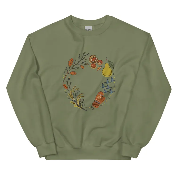The November Crewneck in Military Green.