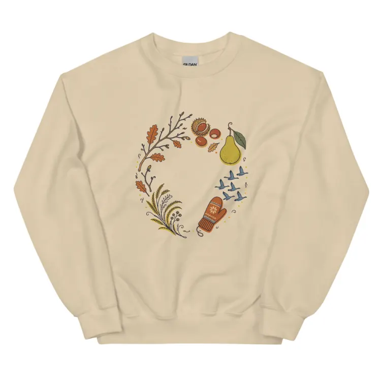 The November Crewneck in Sand.