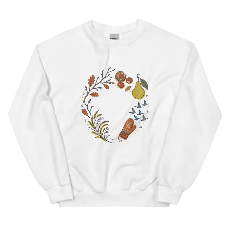 The November Crewneck in White.