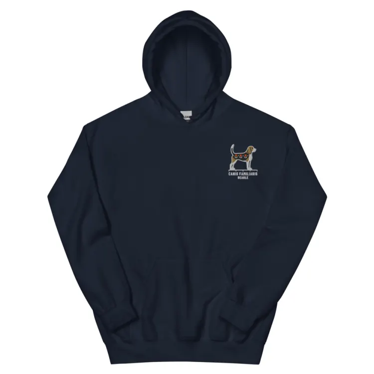 The Beagle Embroidered Hoodie in Navy.