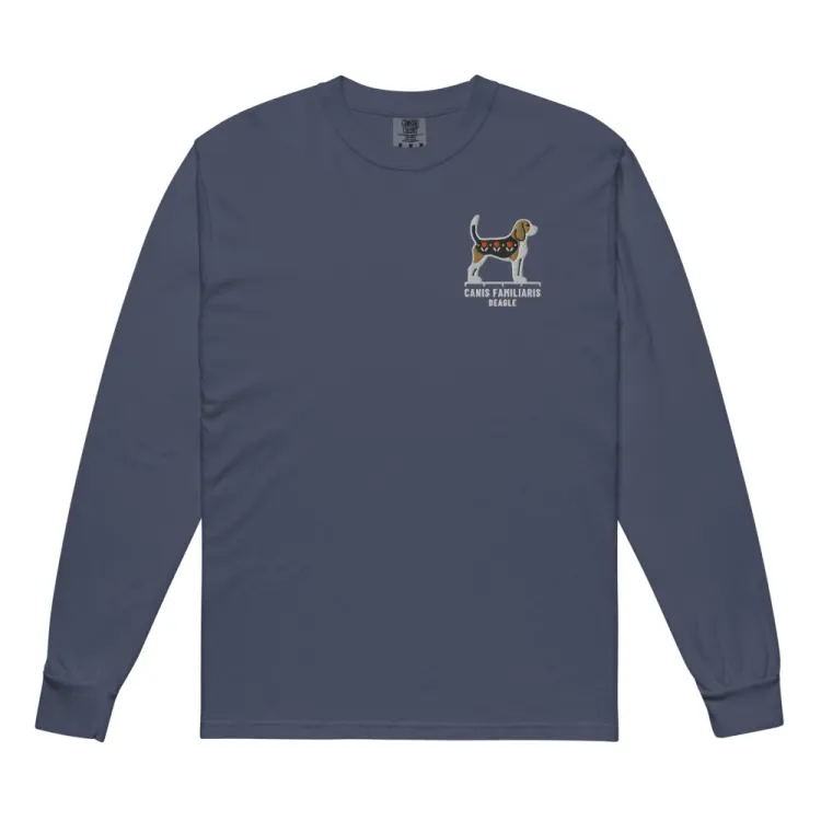 The Beagle Embroidered Long Sleeve in Navy.
