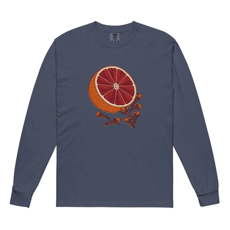 The Blood Orange & Clove Long Sleeve in Navy.