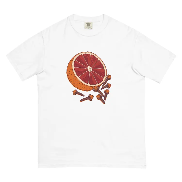 The Blood Orange & Clove Tee in White.