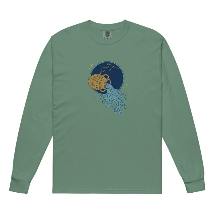 The Born Under Aquarius Long Sleeve in Light Green.