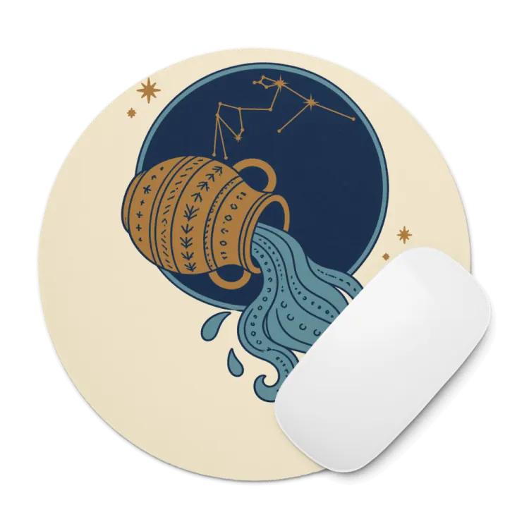 The Born Under Aquarius Mouse Pad in Ivory.