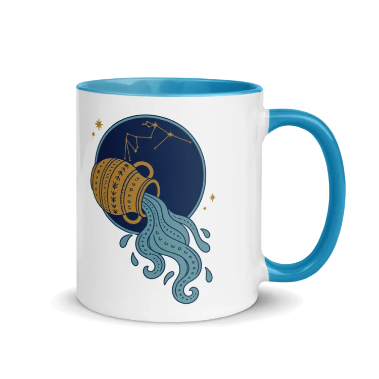 The Born Under Aquarius Mug in Blue inside.
