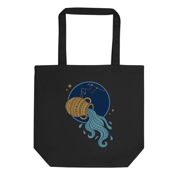 The Born Under Aquarius Tote in Black.