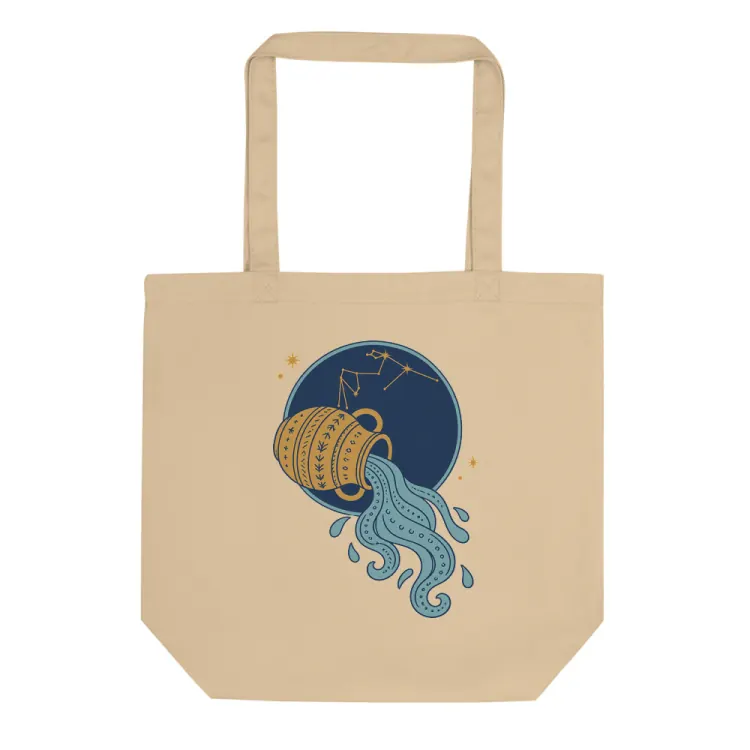 The Born Under Aquarius Tote in Oyster.