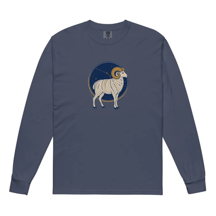 The Born Under Aries Long Sleeve in Navy.