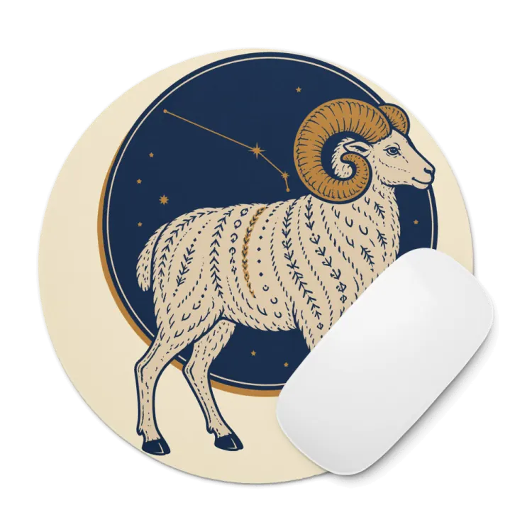 The Born Under Aries Mouse Pad in Ivory.