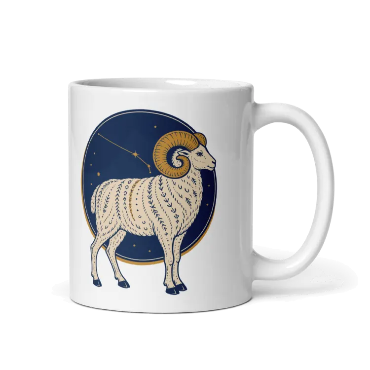 The Born Under Aries Mug in White.