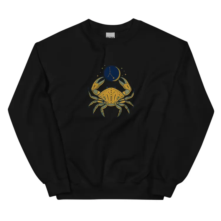 The Born Under Cancer Crewneck in Black.