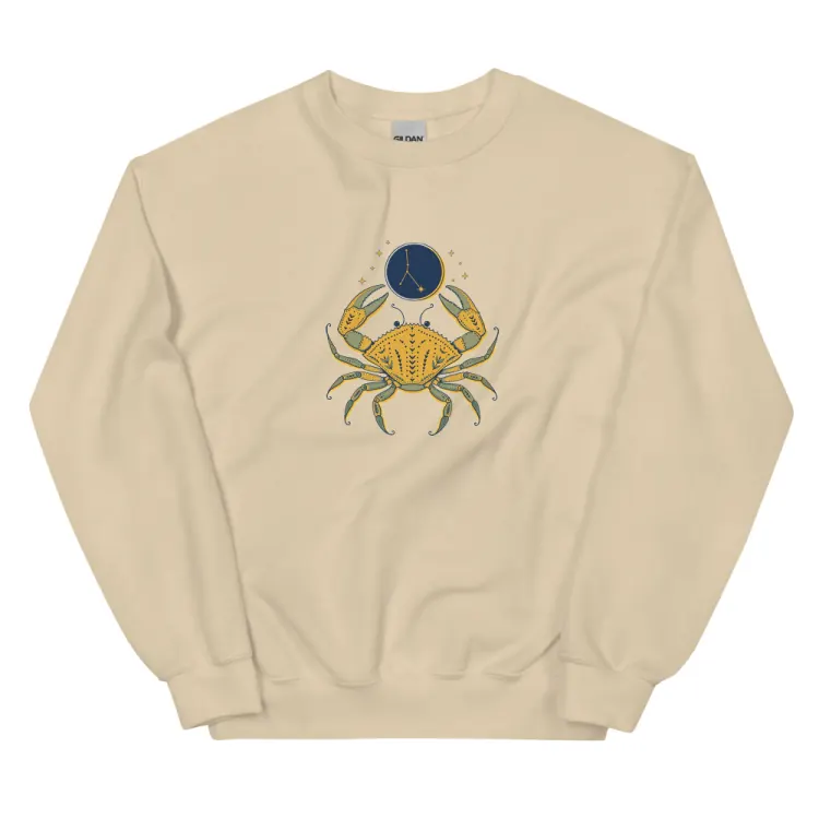 The Born Under Cancer Crewneck in Sand.