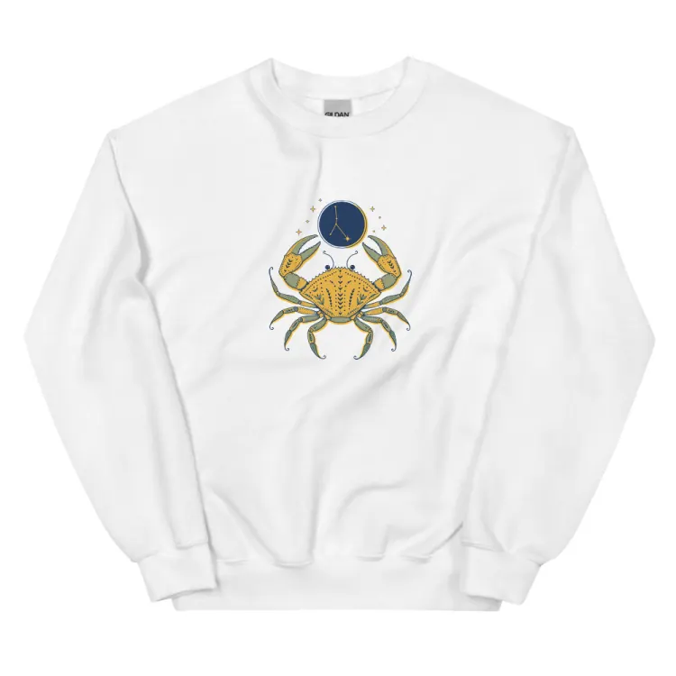 The Born Under Cancer Crewneck in White.