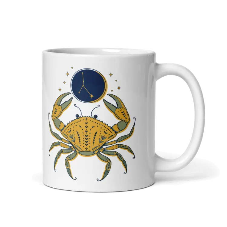 The Born Under Cancer Mug in White.