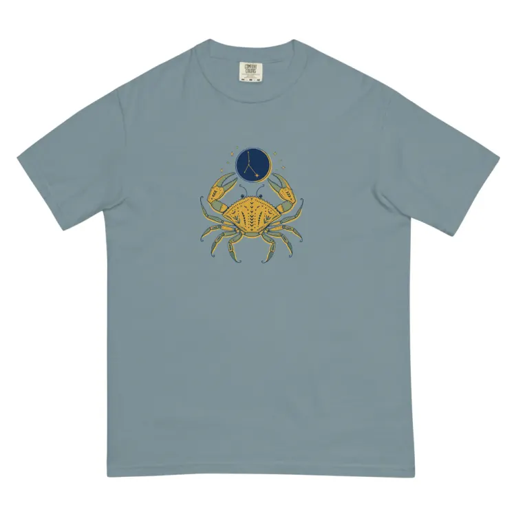 The Born Under Cancer Tee in Ice Blue.