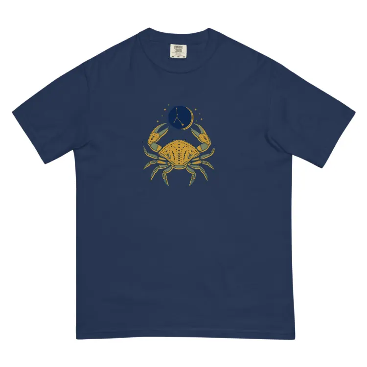 The Born Under Cancer Tee in True Navy.