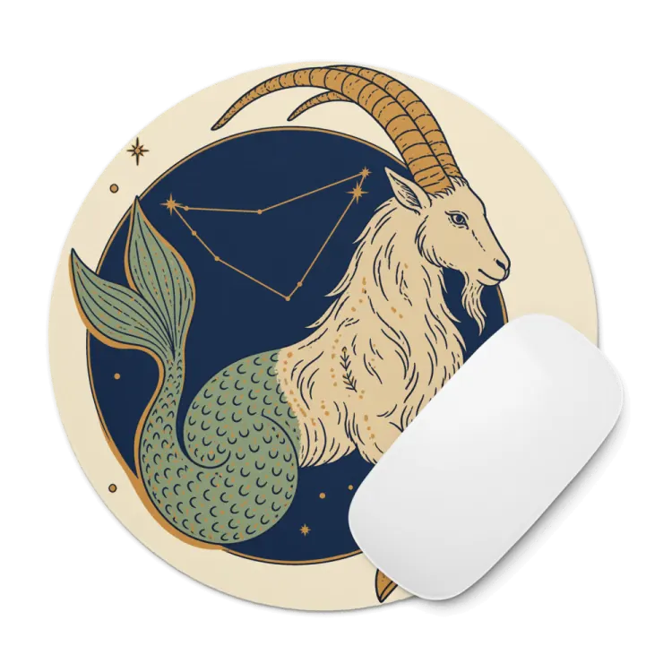 The Born Under Capricorn Mouse Pad in Ivory.