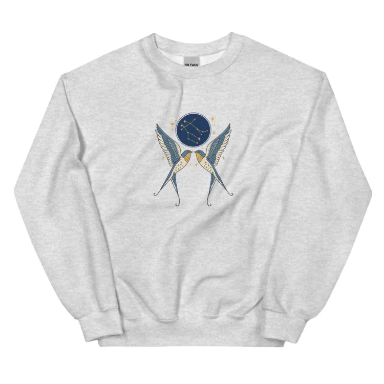 The Born Under Gemini Crewneck in Ash.