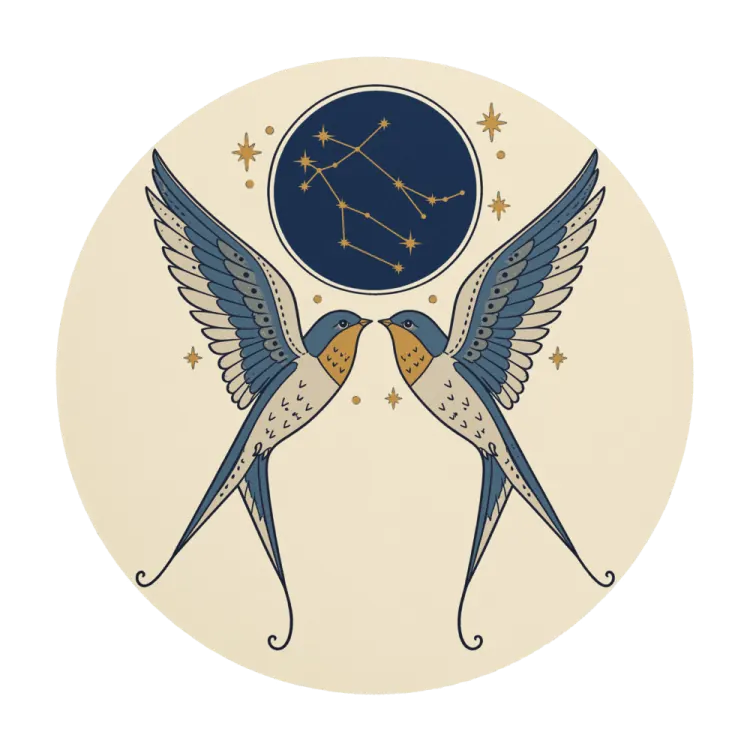 The Born Under Gemini Mouse Pad in Ivory.