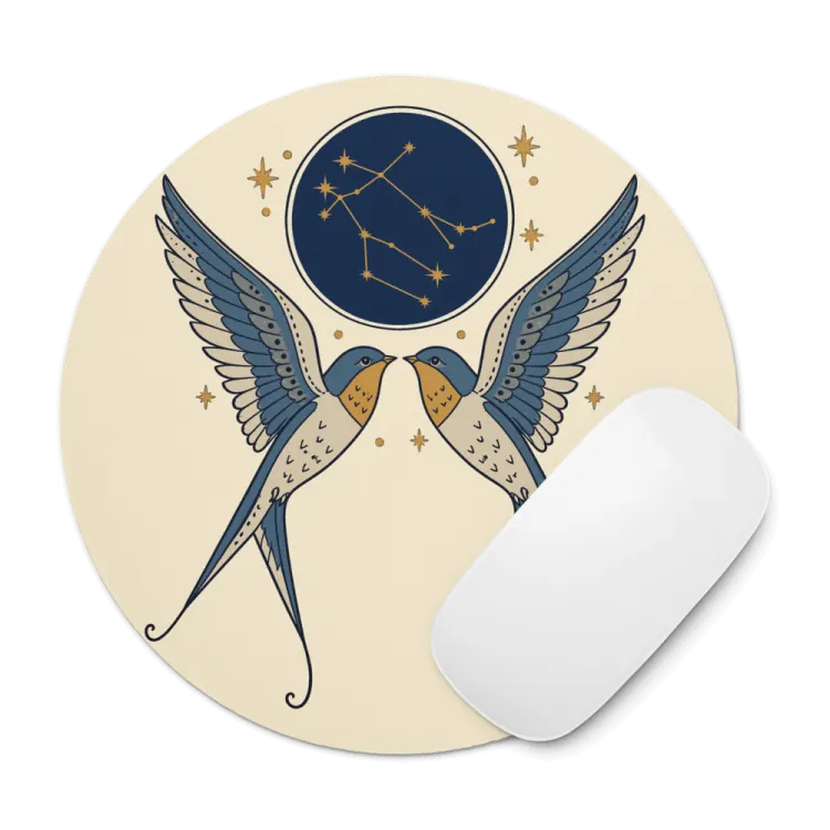 The Born Under Gemini Mouse Pad in Ivory.