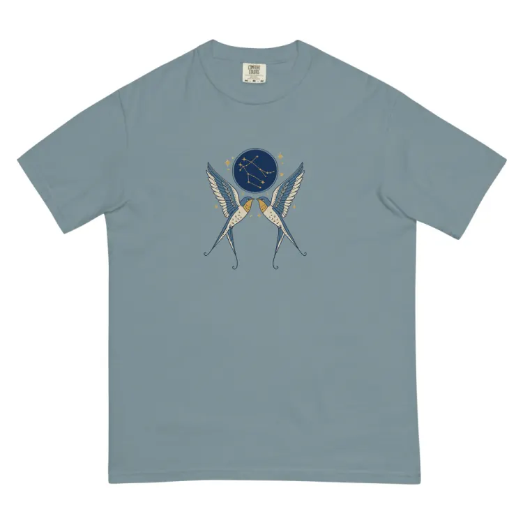 The Born Under Gemini Tee in Ice Blue.