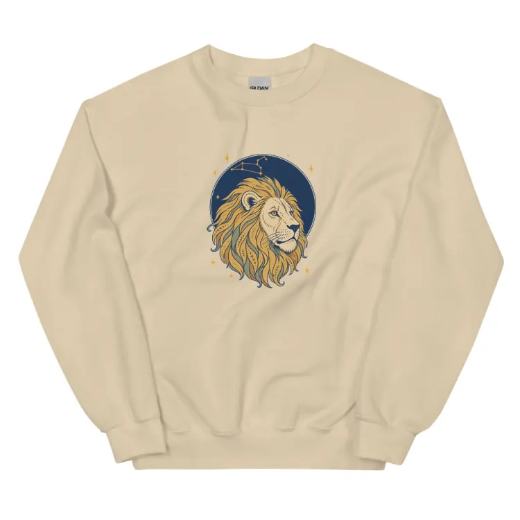 The Born Under Leo Crewneck in Sand.
