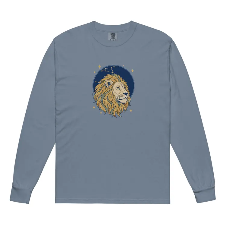 The Born Under Leo Long Sleeve in Blue Jean.