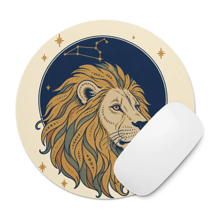 The Born Under Leo Mouse Pad in Ivory.