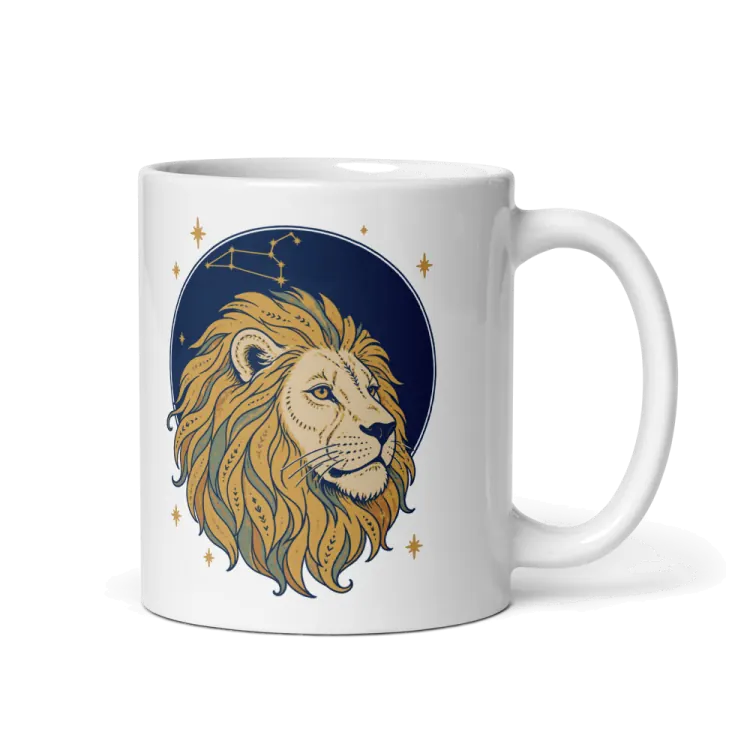 The Born Under Leo Mug in White.