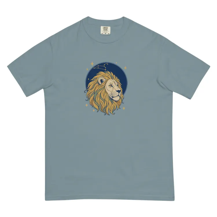 The Born Under Leo Tee in Ice Blue.