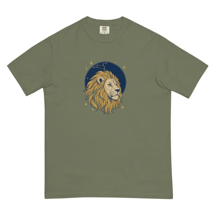 The Born Under Leo Tee in Moss.