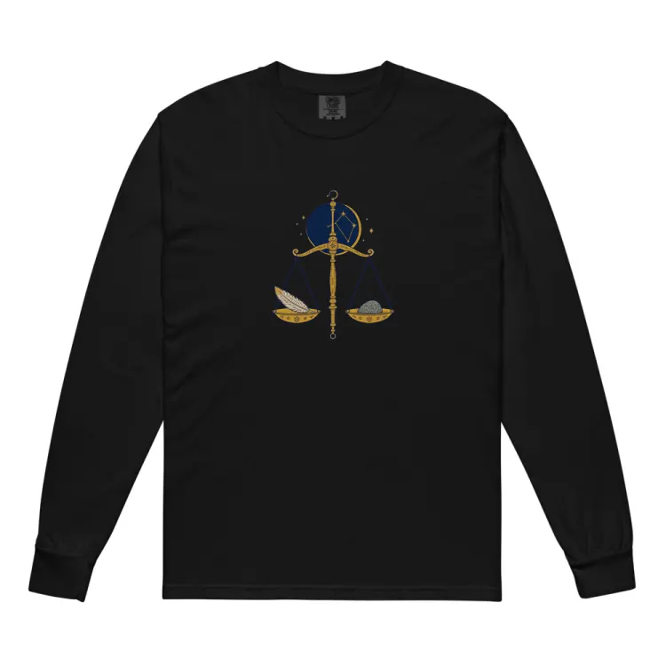 The Born Under Libra Long Sleeve in Black.