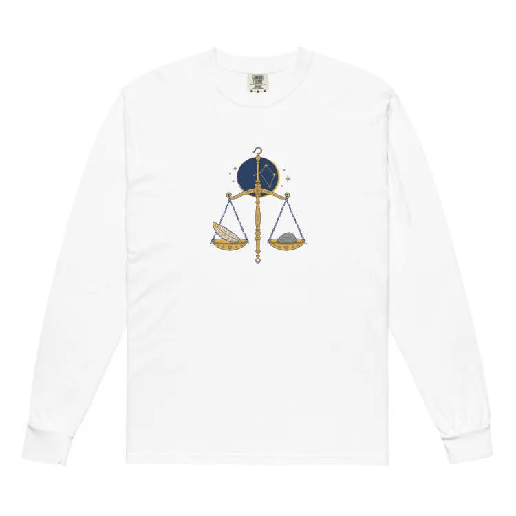 The Born Under Libra Long Sleeve in White.