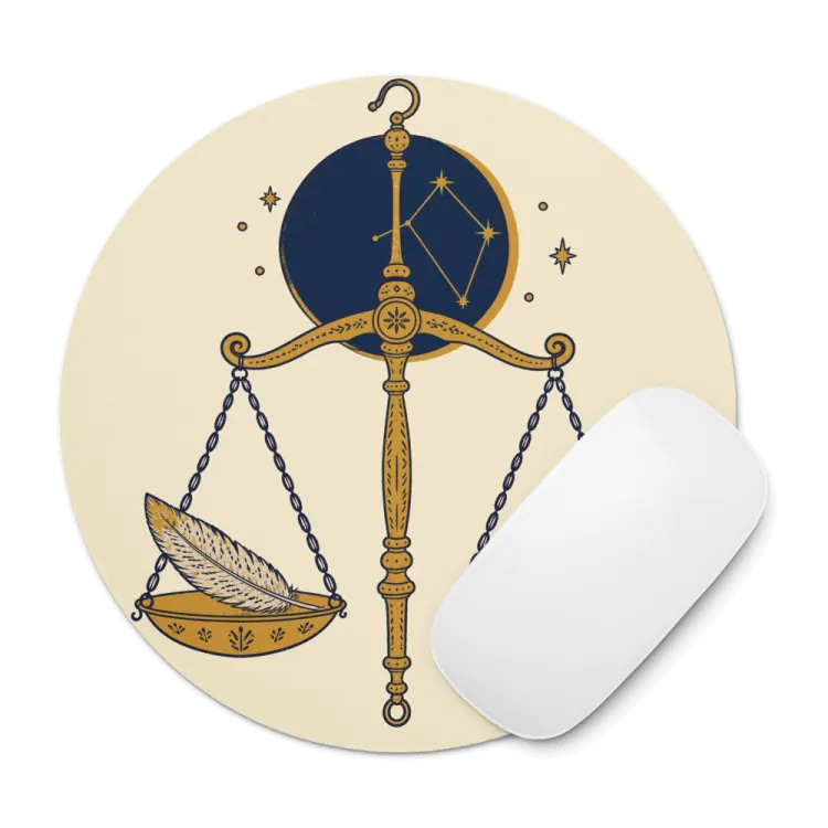 The Born Under Libra Mouse Pad in Ivory.
