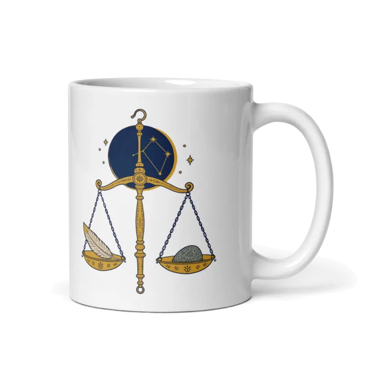 The Born Under Libra Mug in White.