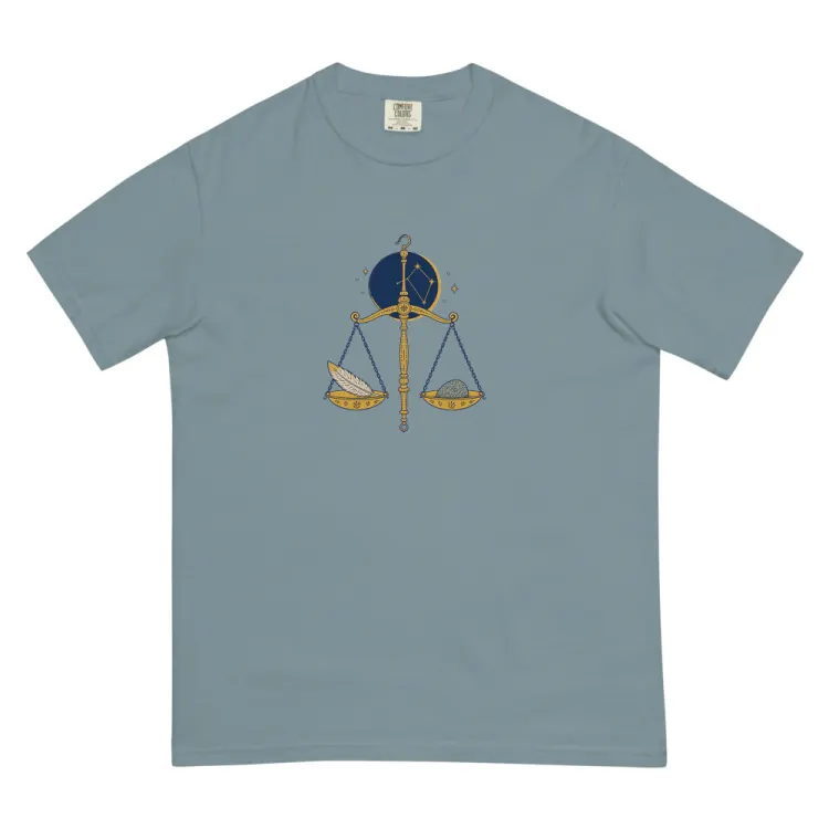 The Born Under Libra Tee in Ice Blue.