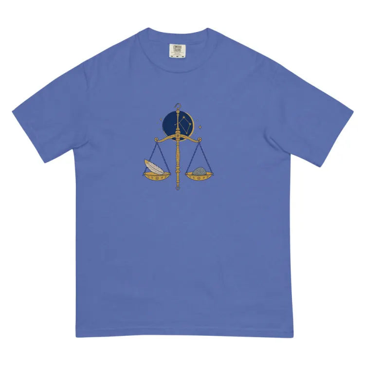 The Born Under Libra Tee in Mystic Blue.