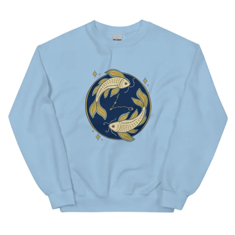 The Born Under Pisces Crewneck in Light Blue.