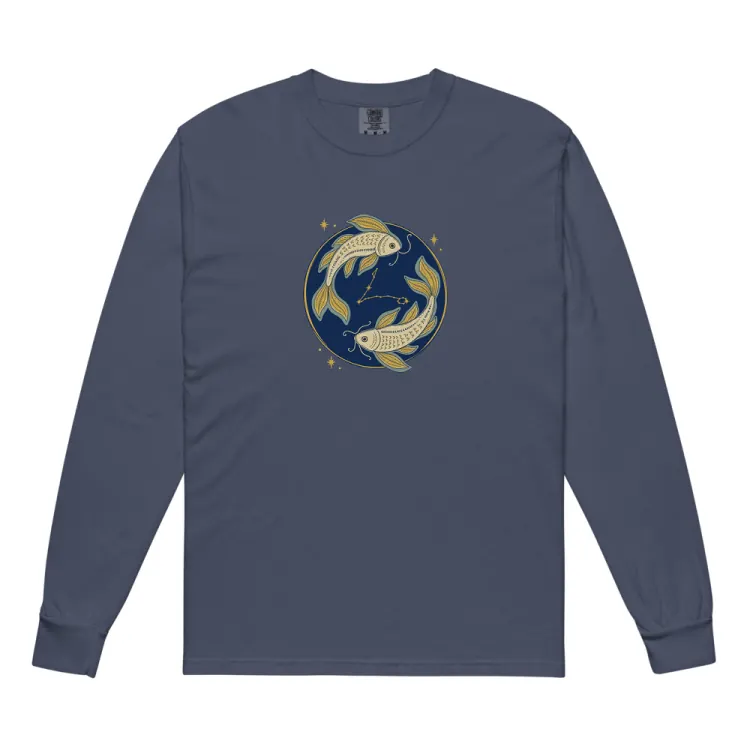 The Born Under Pisces Long Sleeve in Navy.