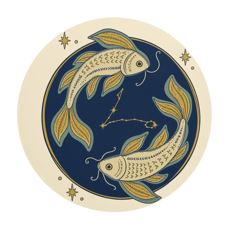 The Born Under Pisces Mouse Pad in Ivory.