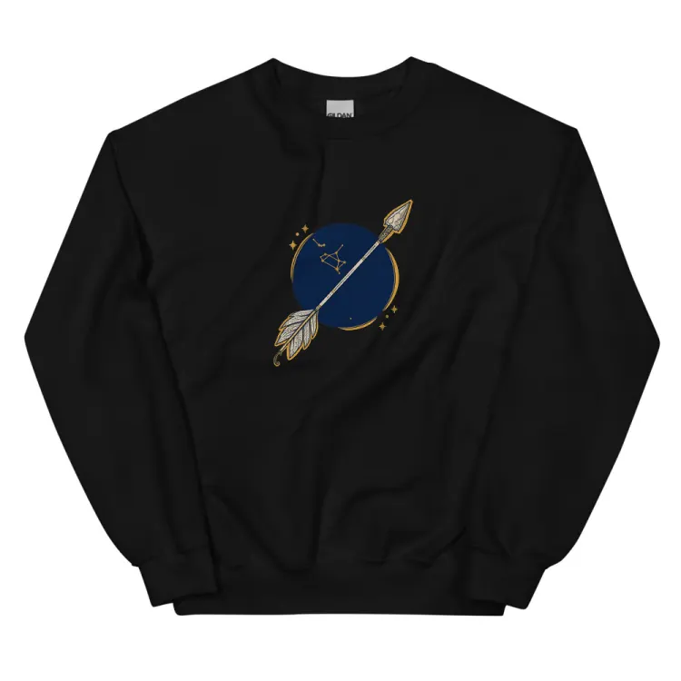 The Born Under Sagittarius Crewneck in Black.