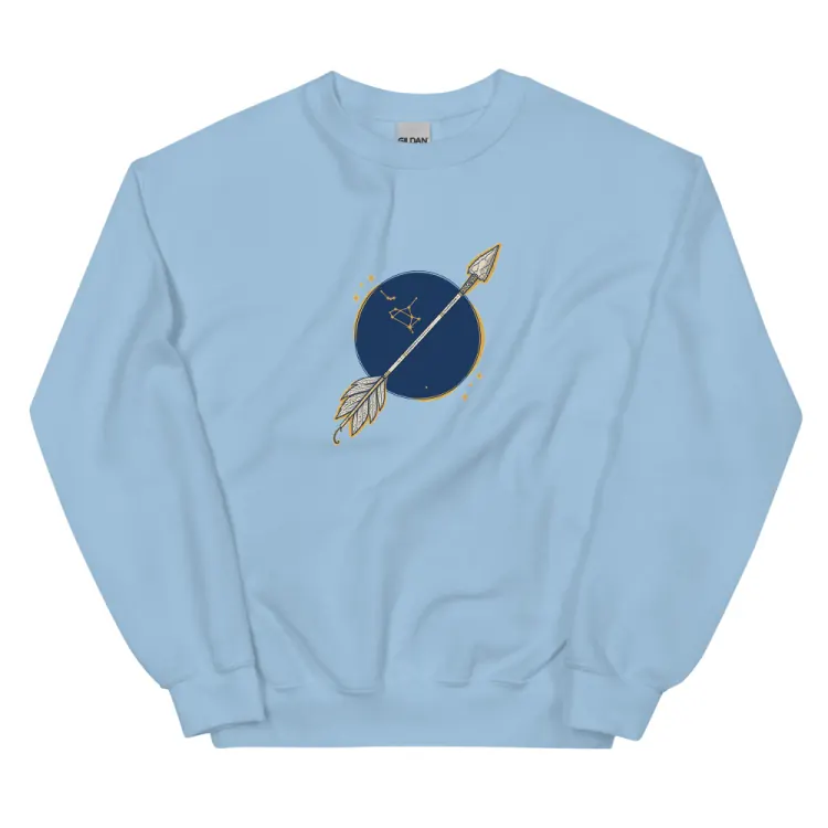 The Born Under Sagittarius Crewneck in Light Blue.