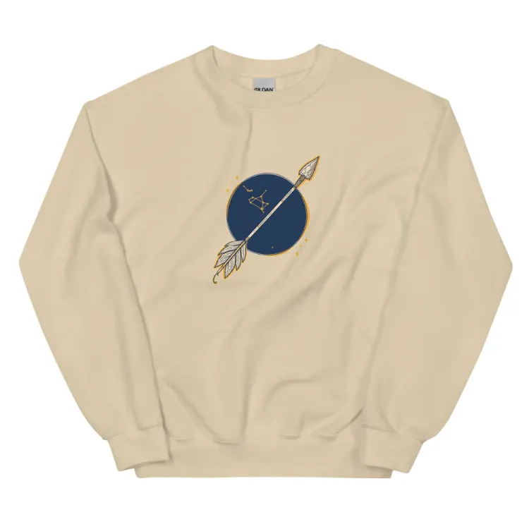 The Born Under Sagittarius Crewneck in Sand.