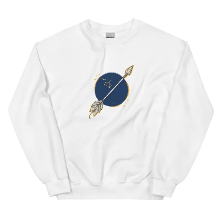The Born Under Sagittarius Crewneck in White.