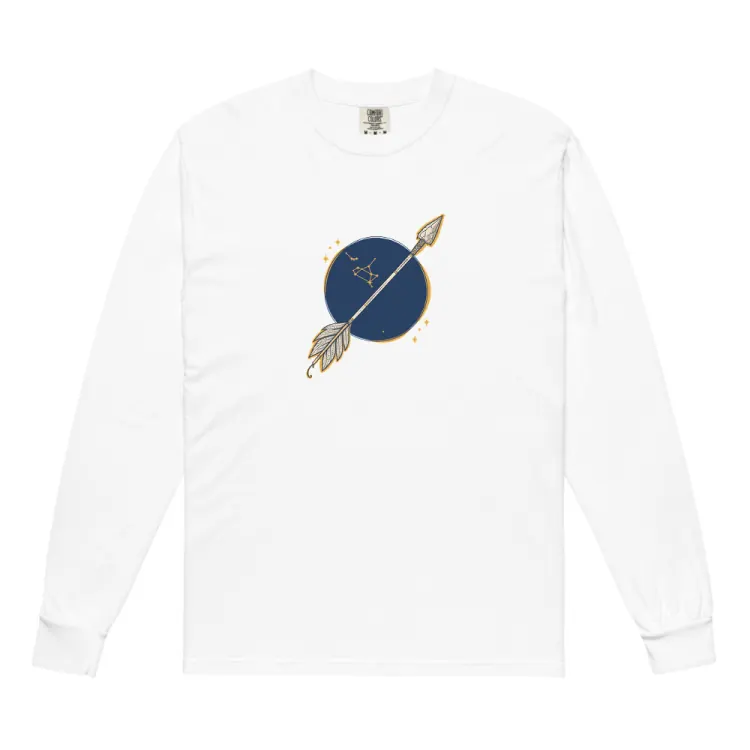 The Born Under Sagittarius Long Sleeve in White.