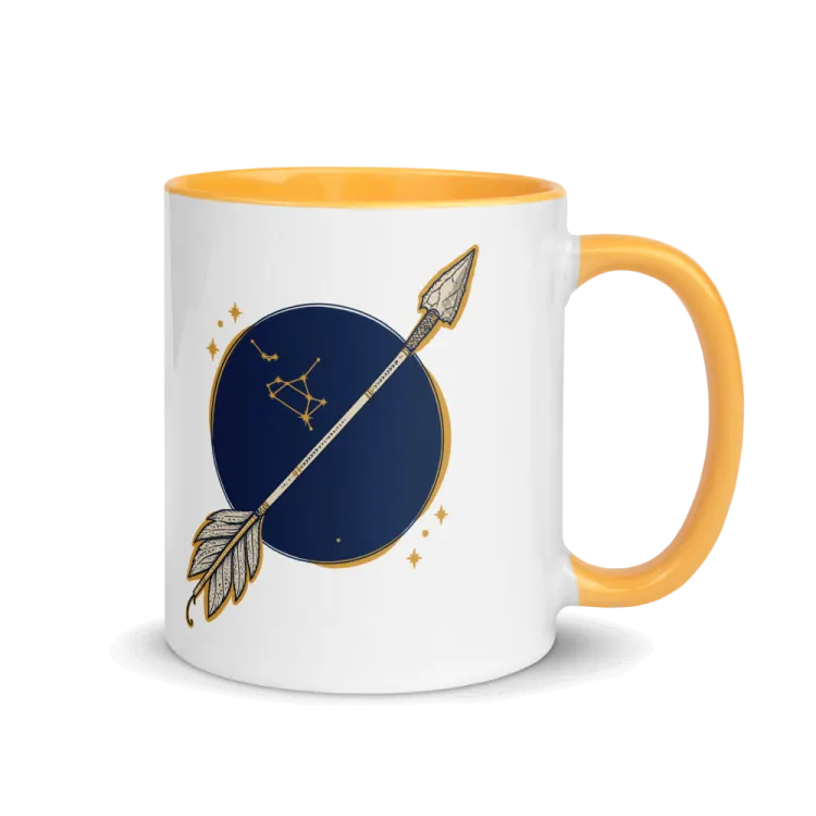 The Born Under Sagittarius Mug in Golden Yellow inside.