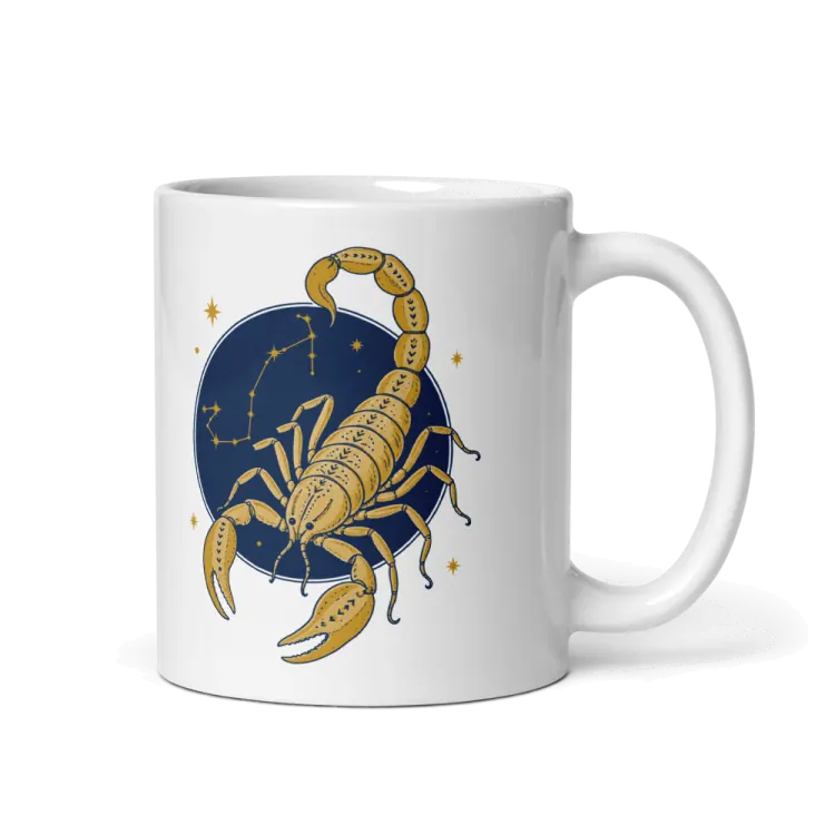 The Born Under Scorpio Mug in White.